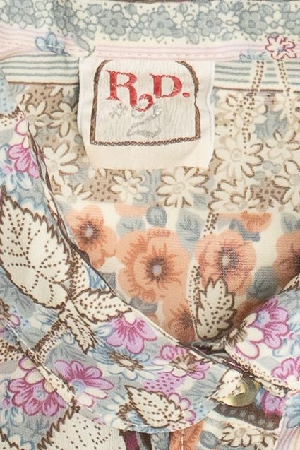 Vintage Floral Stripe Semi-Sheer Button Up Shirt (2000s)
