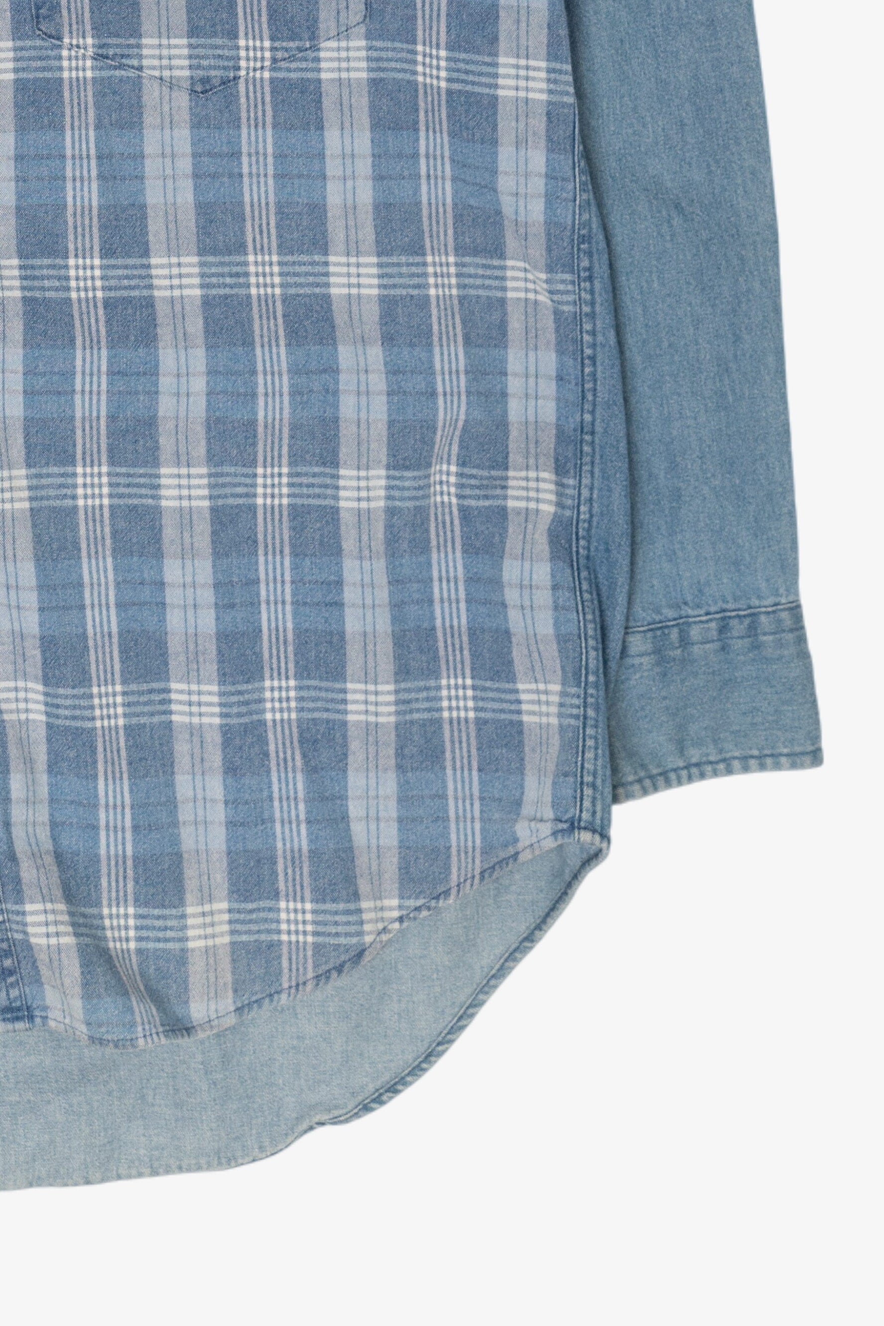Vintage Gap Plaid Denim Button Up Shirt (1990s)