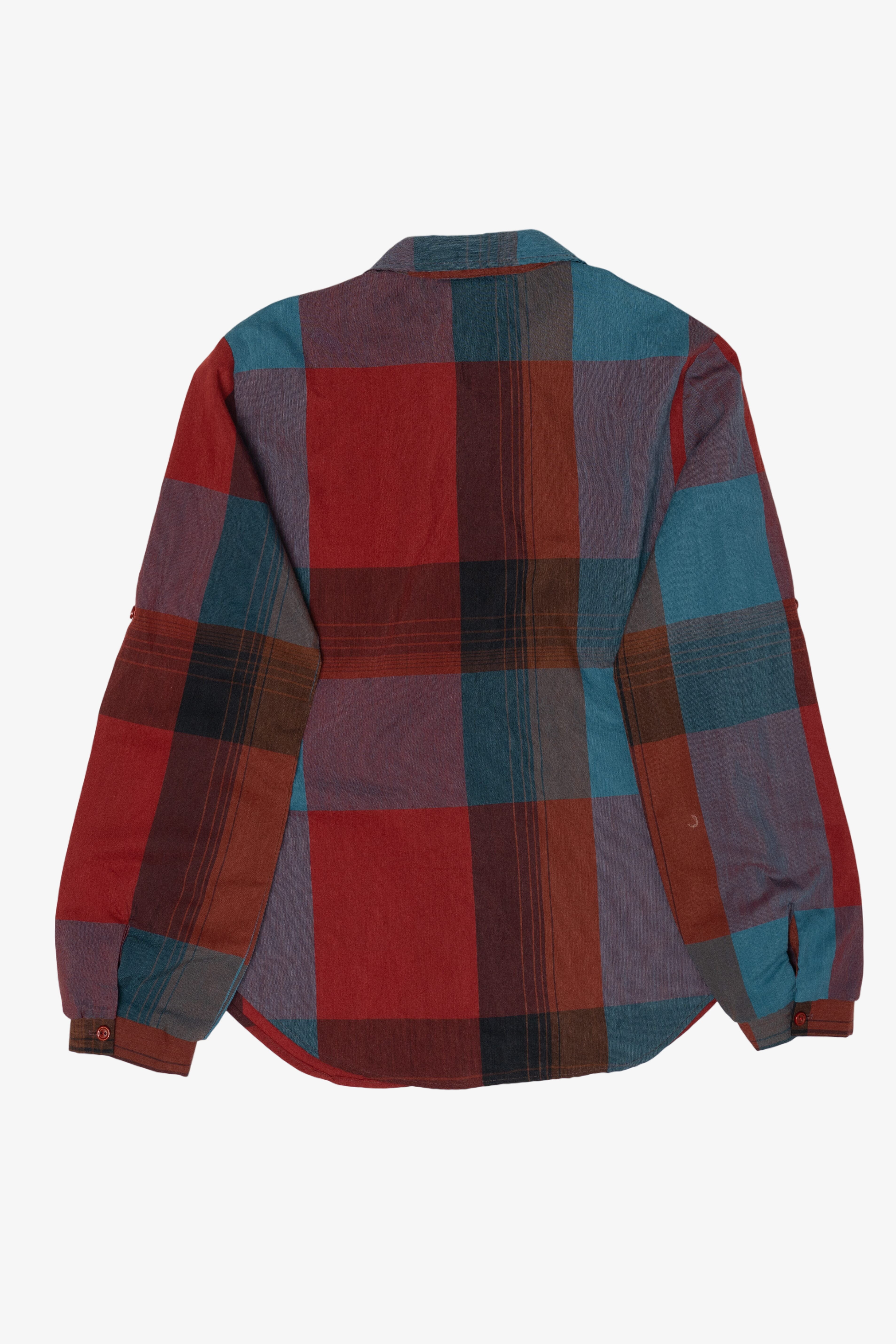 Vintage Red/Blue Topics Plaid Button Up Shirt (1990s)