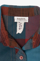 Vintage Red/Blue Topics Plaid Button Up Shirt (1990s)