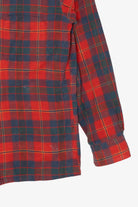 Vintage Red Plaid Amcrest Permanent Press Flannel Button Up Shirt (1960s)