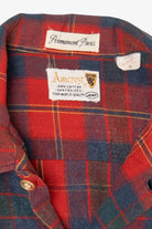 Vintage Red Plaid Amcrest Permanent Press Flannel Button Up Shirt (1960s)