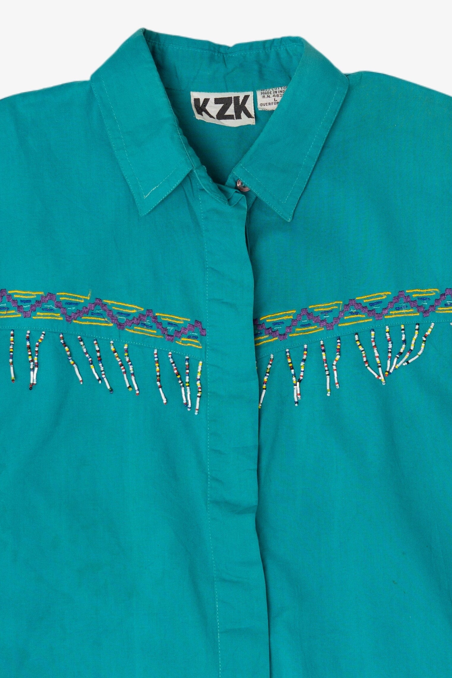 Vintage Beaded KZK Button Up Shirt (1990s)