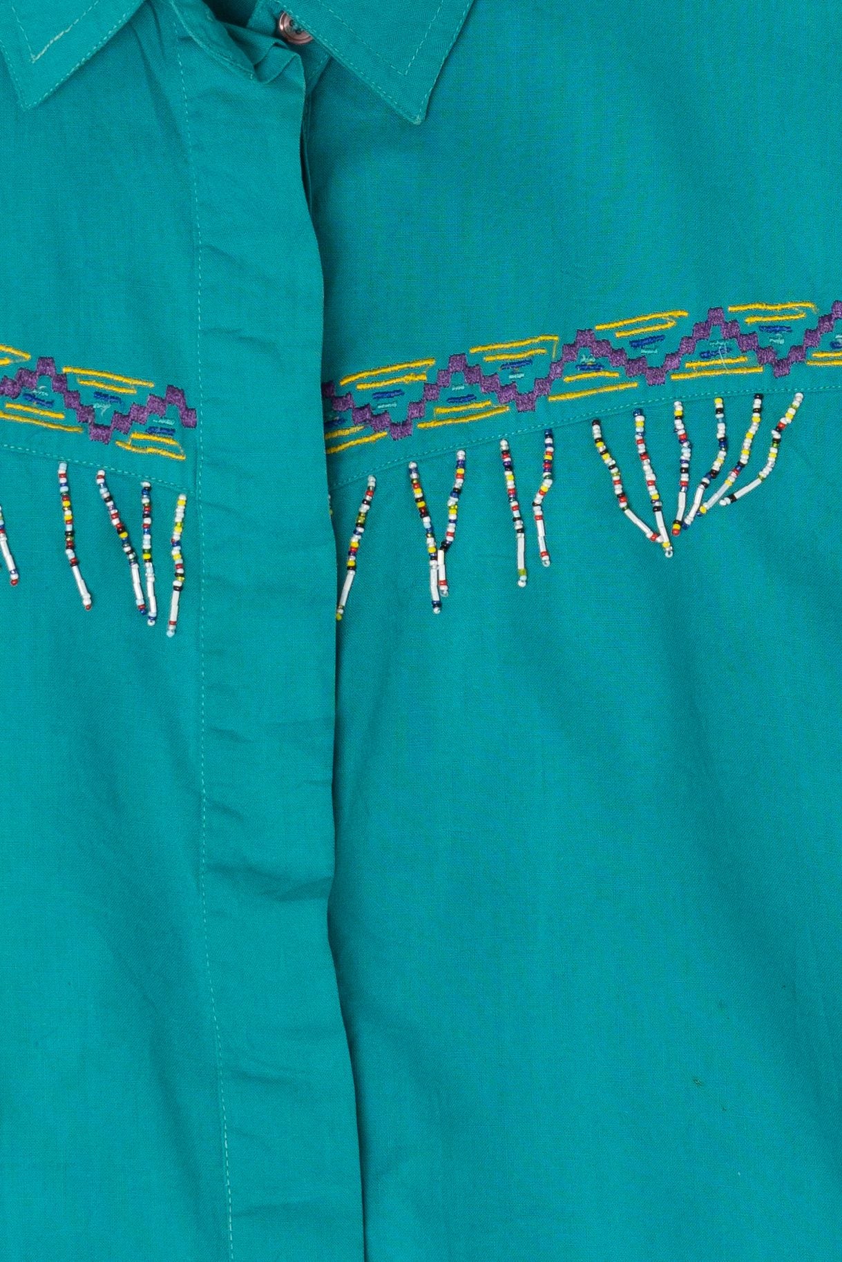 Vintage Beaded KZK Button Up Shirt (1990s)