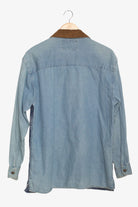 Vintage Plaid Denim Zip Up Shirt (1990s)