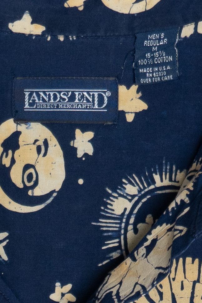 Vintage Celestial Sun & Moon Lands' End Button Up Shirt (1990s)