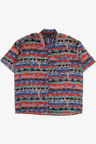 Vintage 1992 Summer Olympics Nicole Miller Exclusive Silk Loop Button Up Shirt (1990s)