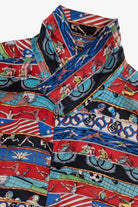 Vintage 1992 Summer Olympics Nicole Miller Exclusive Silk Loop Button Up Shirt (1990s)