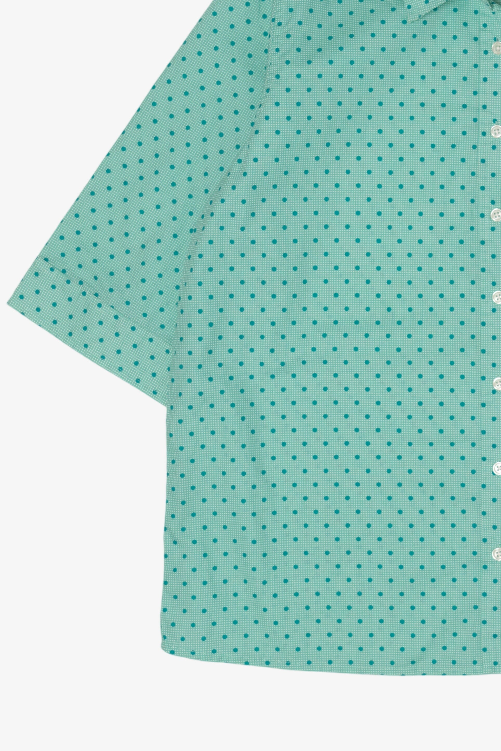 Vintage Teal Dotted Button Up Shirt (1990s)