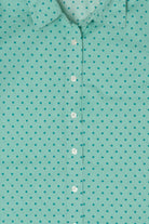 Vintage Teal Dotted Button Up Shirt (1990s)