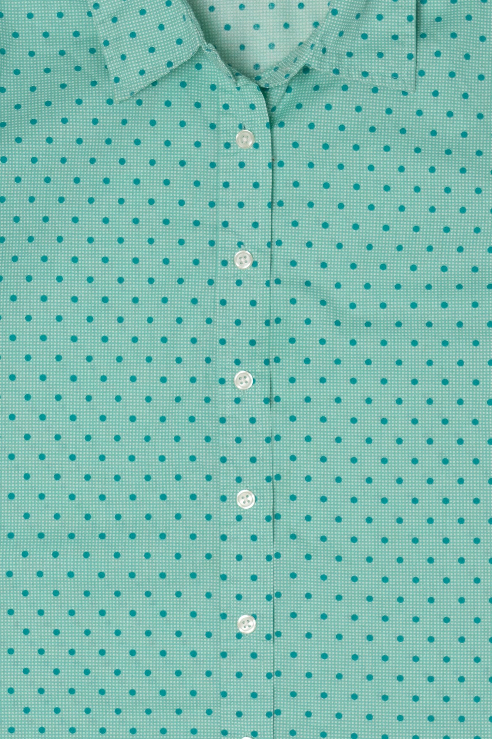Vintage Teal Dotted Button Up Shirt (1990s)