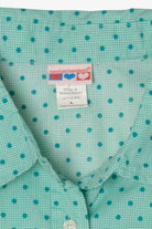 Vintage Teal Dotted Button Up Shirt (1990s)