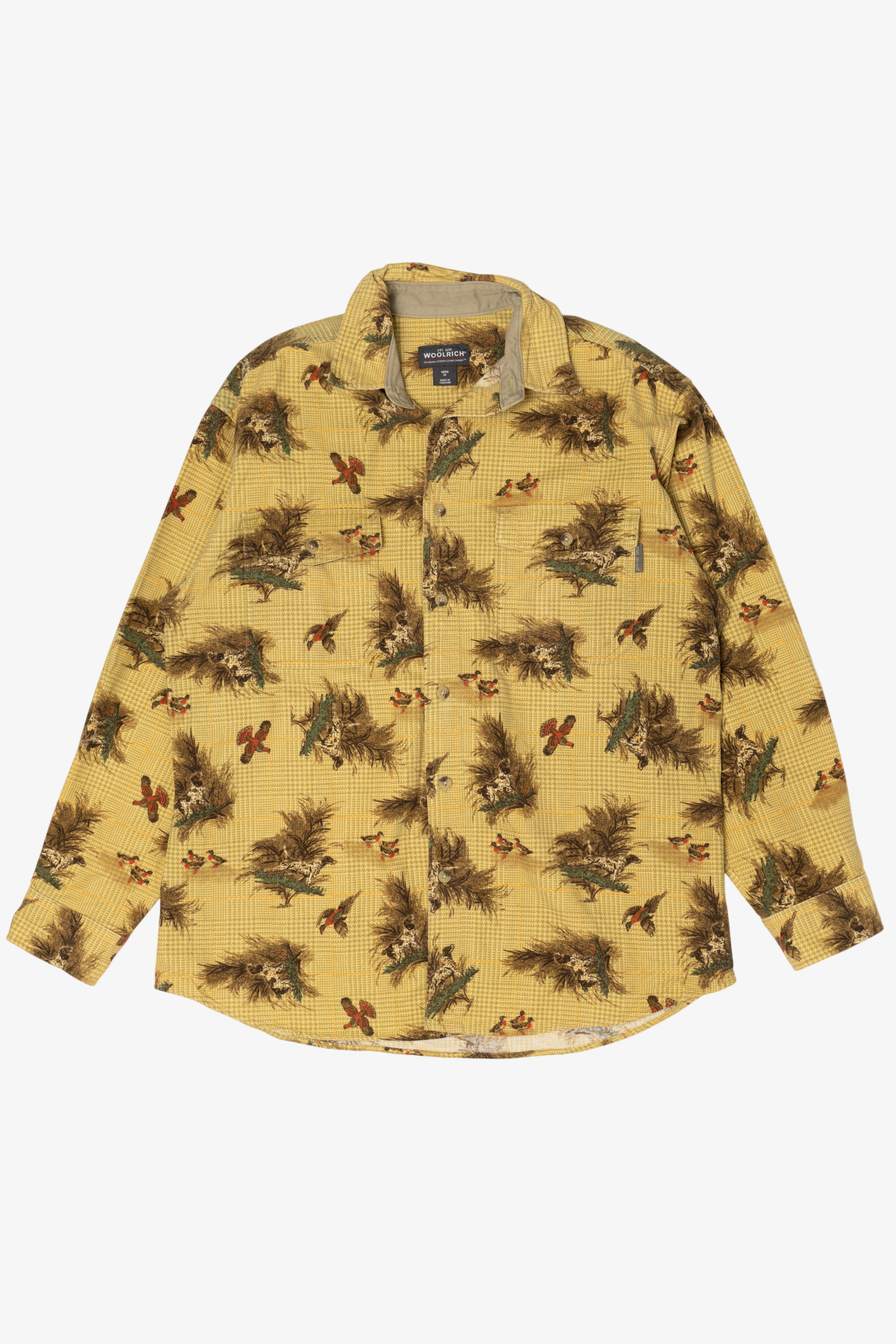 Vintage Woolrich Hunting Dog And Bird Elbow Pads Button Up Shirt (1990s)