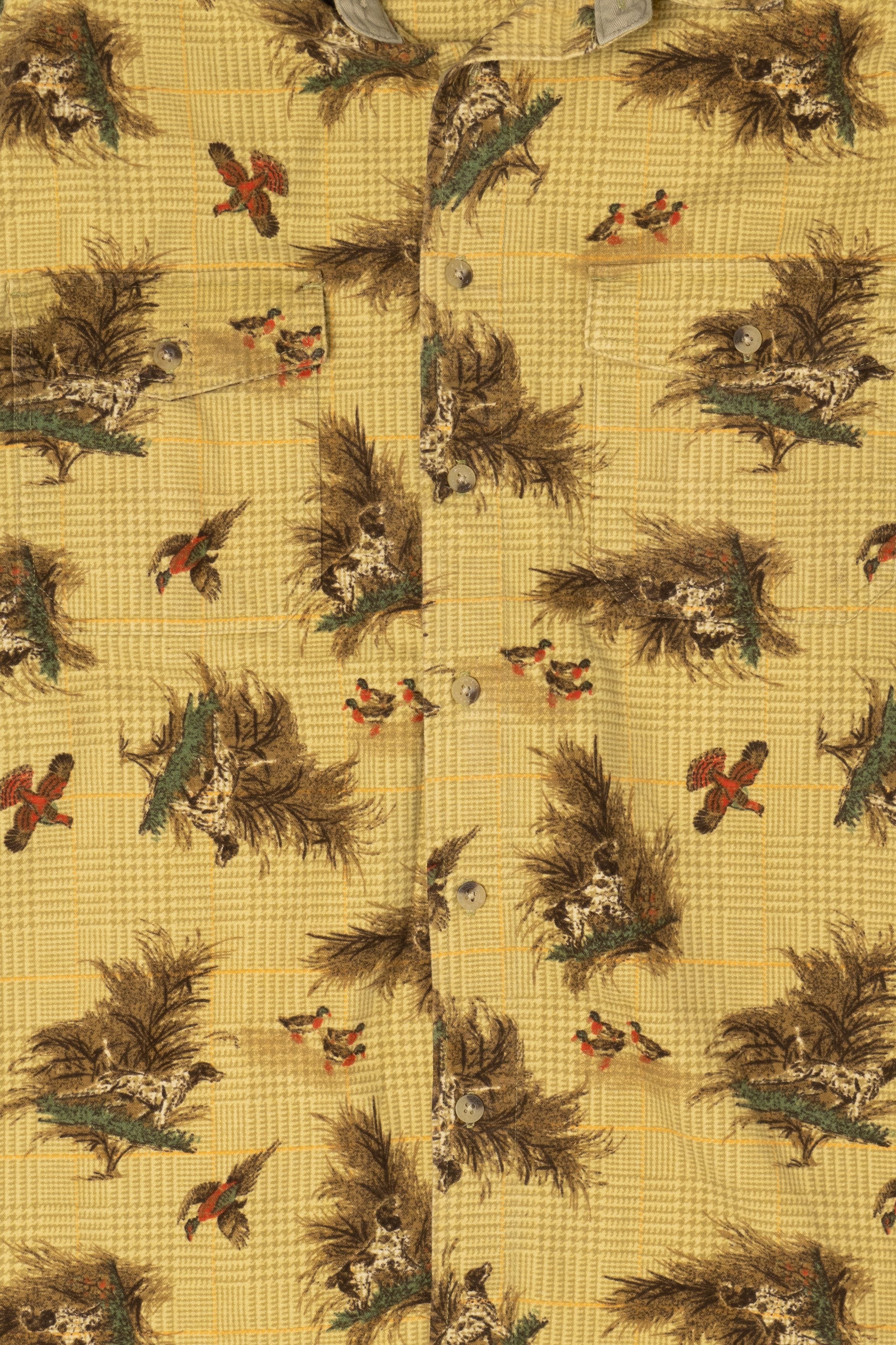 Vintage Woolrich Hunting Dog And Bird Elbow Pads Button Up Shirt (1990s)