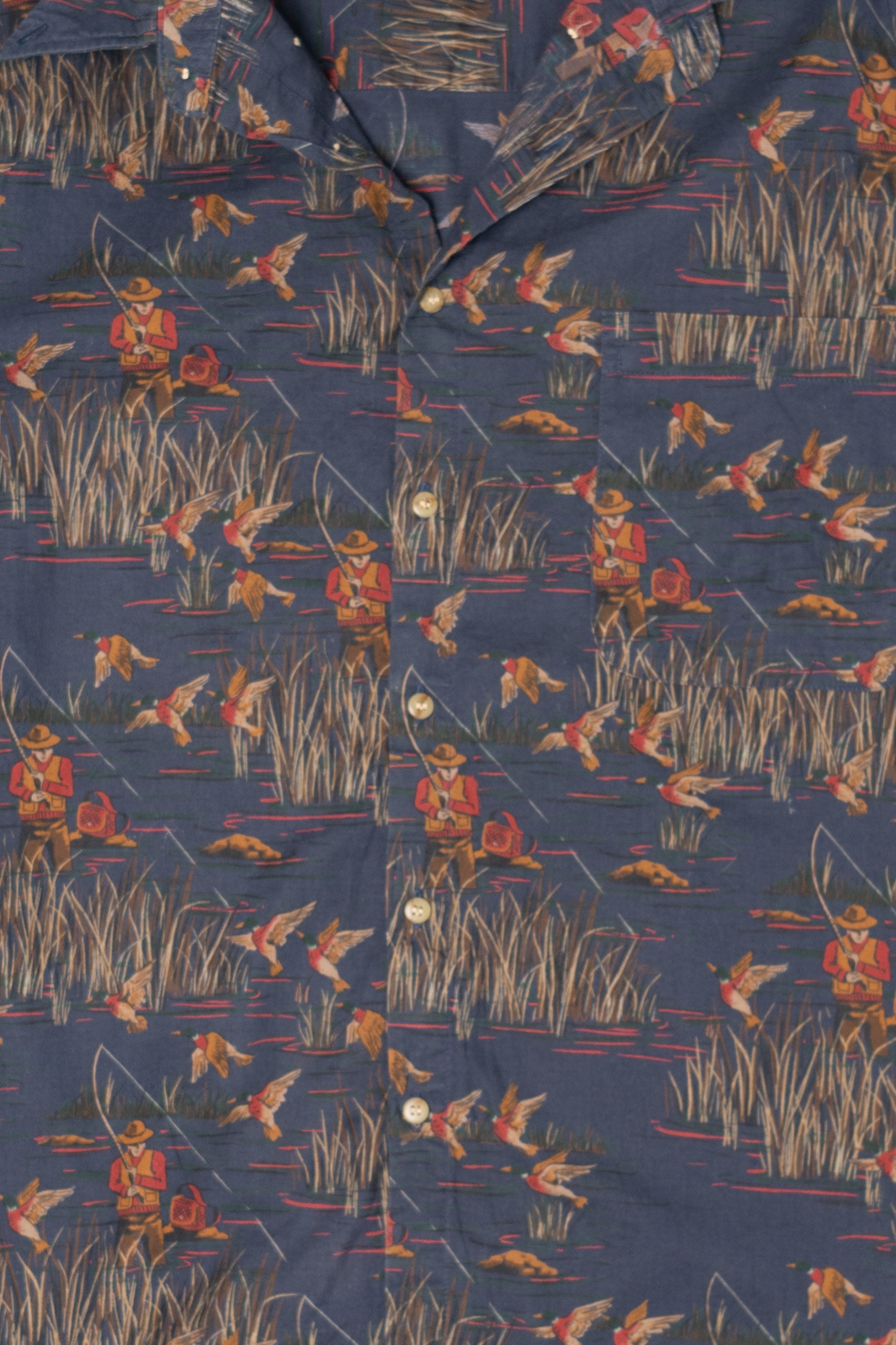 Vintage Ducks And Fisherman Button Up Shirt (1990s)