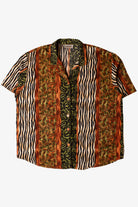 Vintage Zebra Florals Button Up Shirt (1990s)