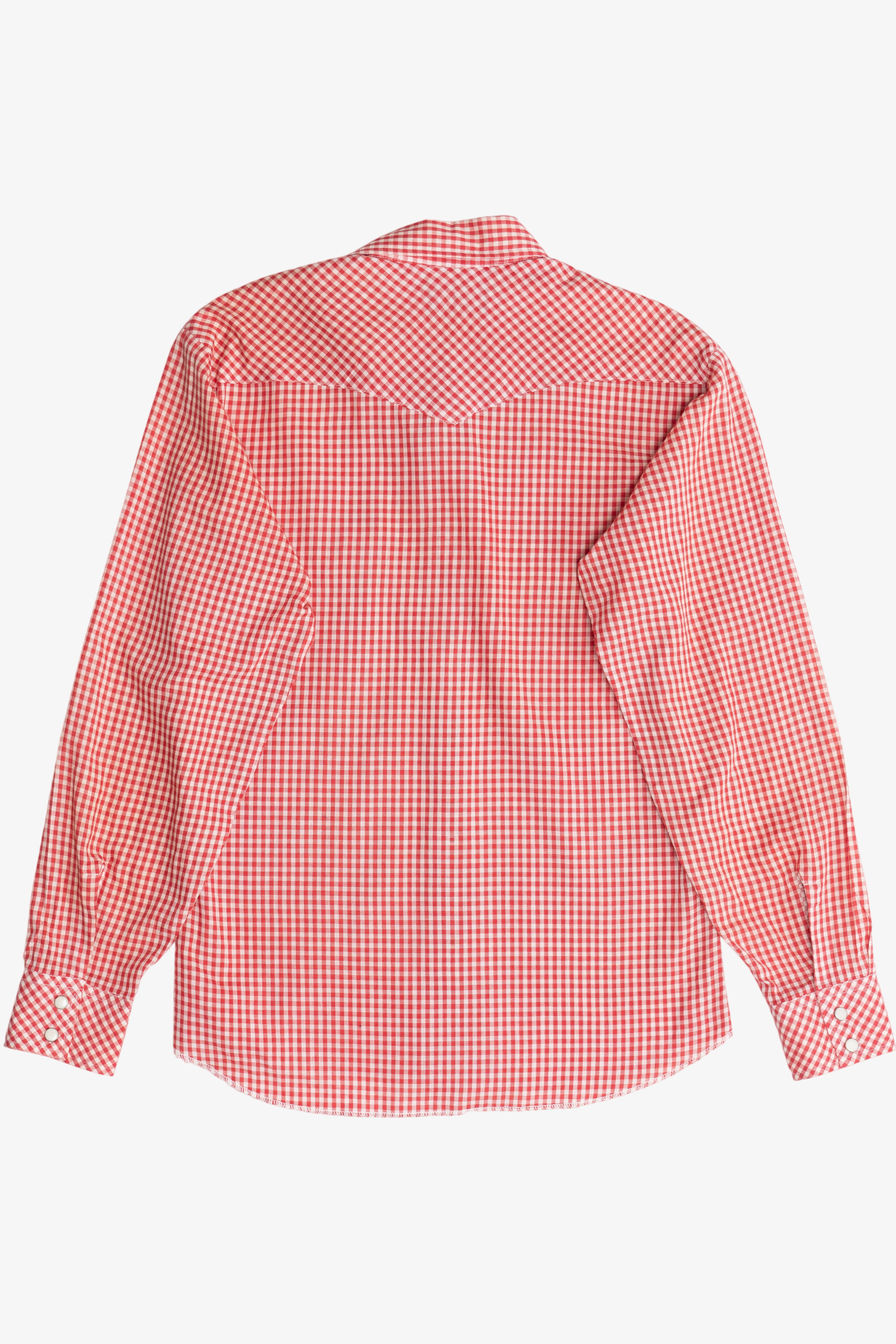 Vintage Wrangler Gingham Western Pearl Snap Button Up Shirt (1980s)