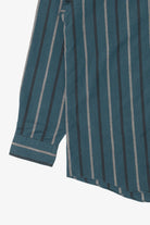 Vintage Striped Teal Impact Single Needle Tailored Button Up Shirt (1990s)
