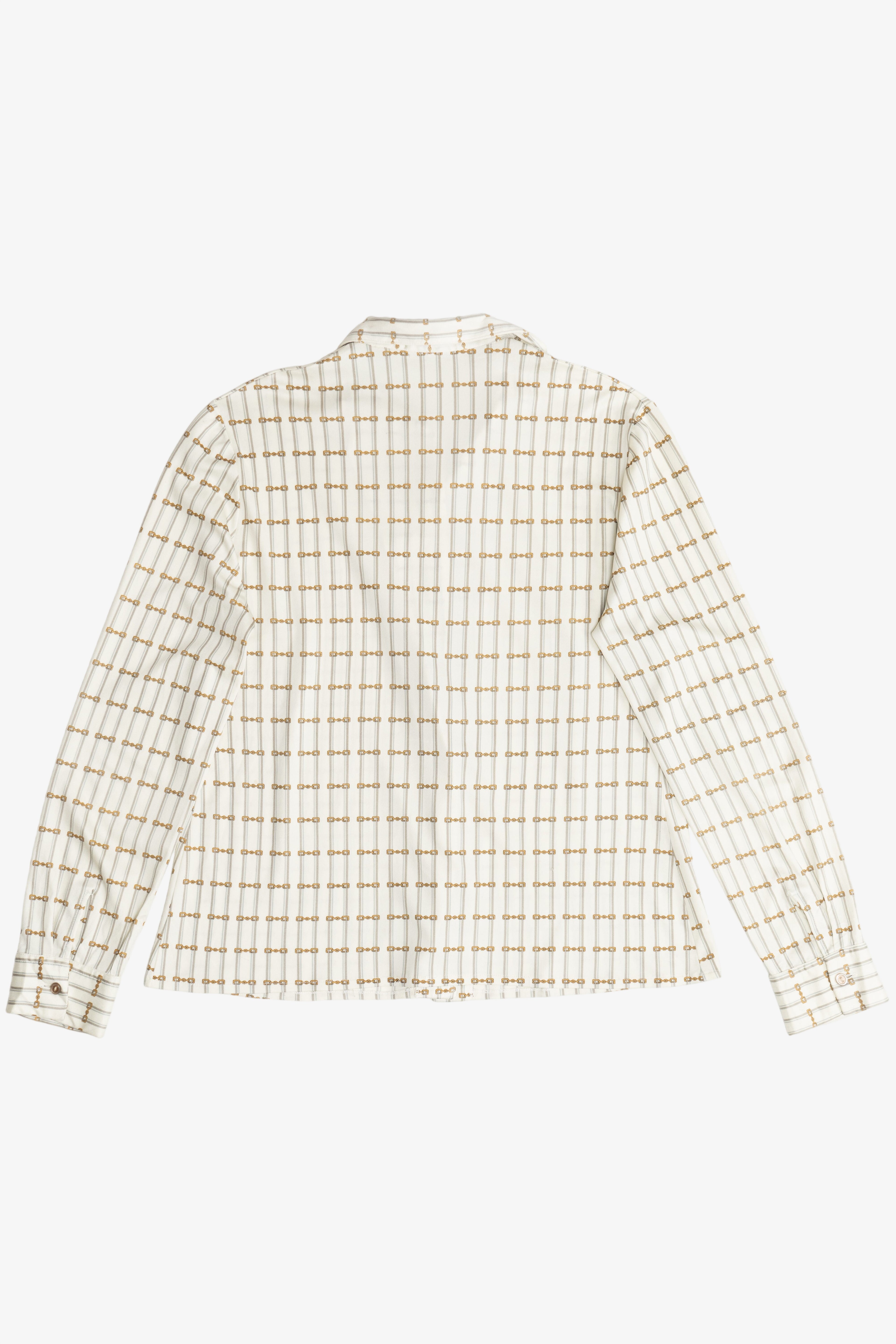 Vintage Antoine Equestrian Chain Link Polyester Button Up Shirt (1980s)