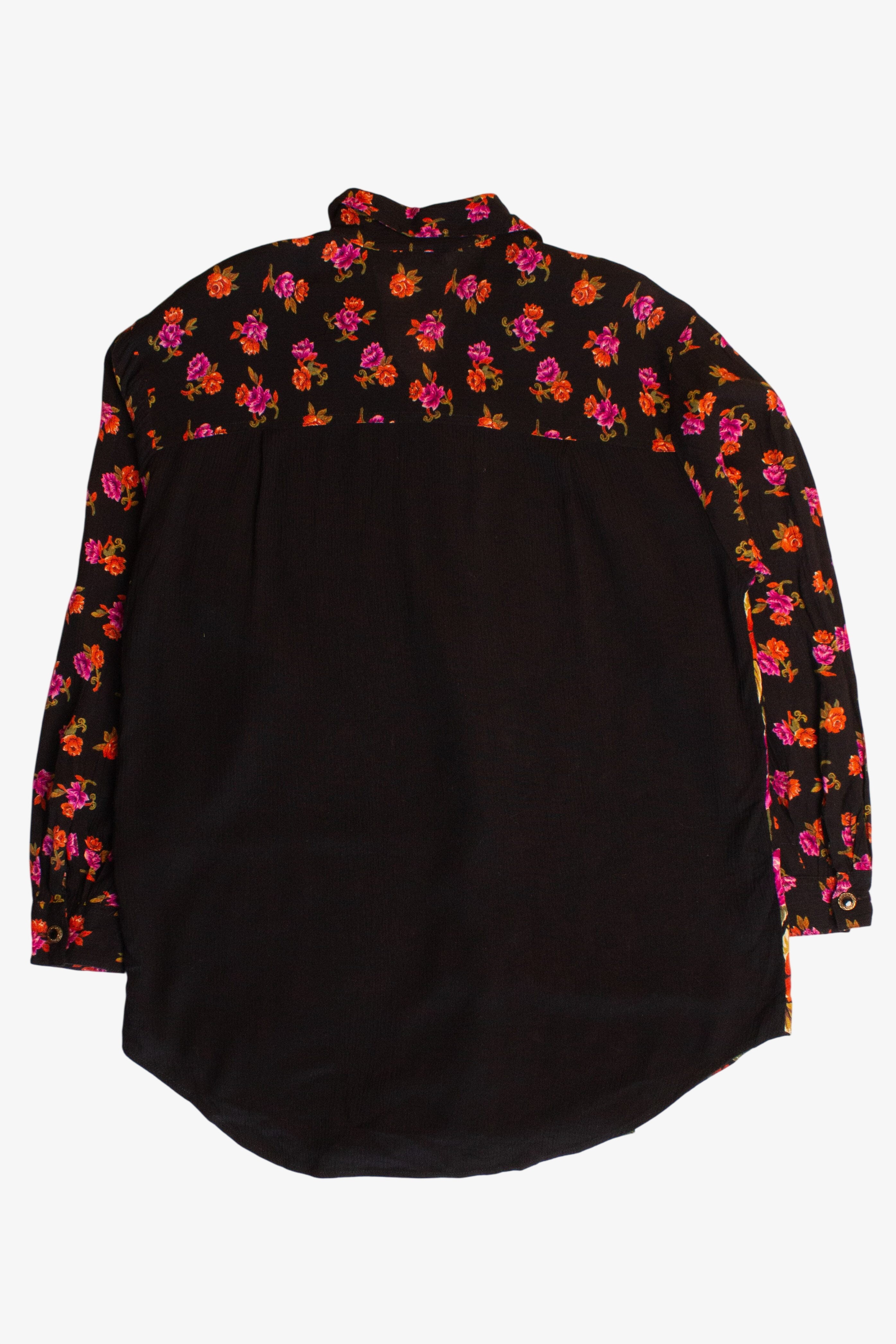 Vintage Floral Squares Button Up Shirt (1990s)