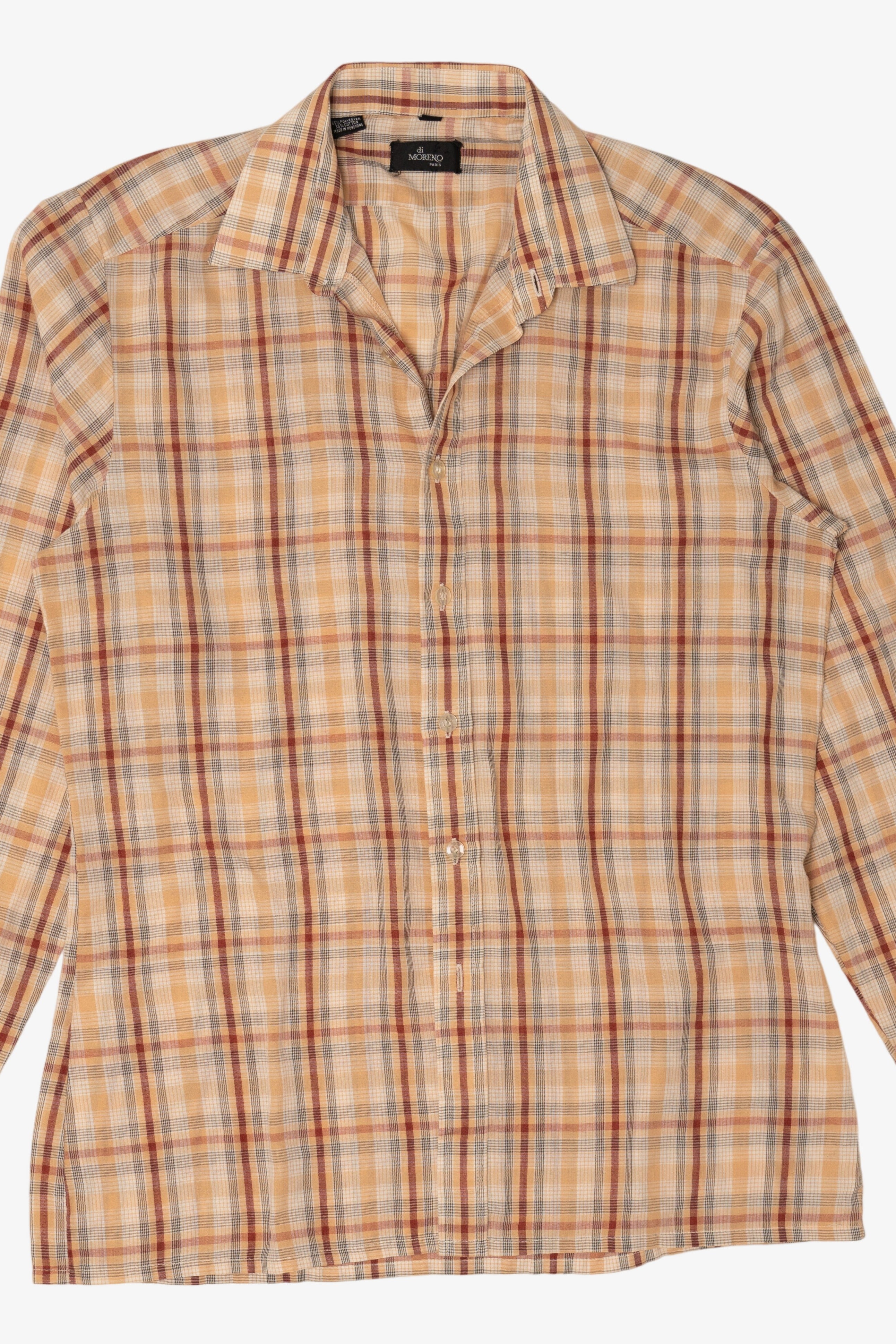 Vintage Beige Plaid di Moreno Button Up Shirt (1970s)