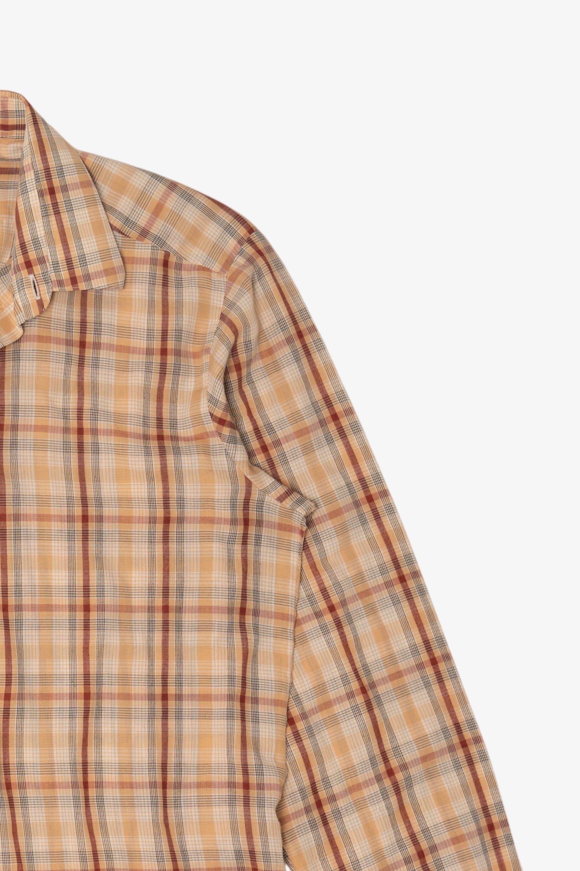 Vintage Beige Plaid di Moreno Button Up Shirt (1970s)