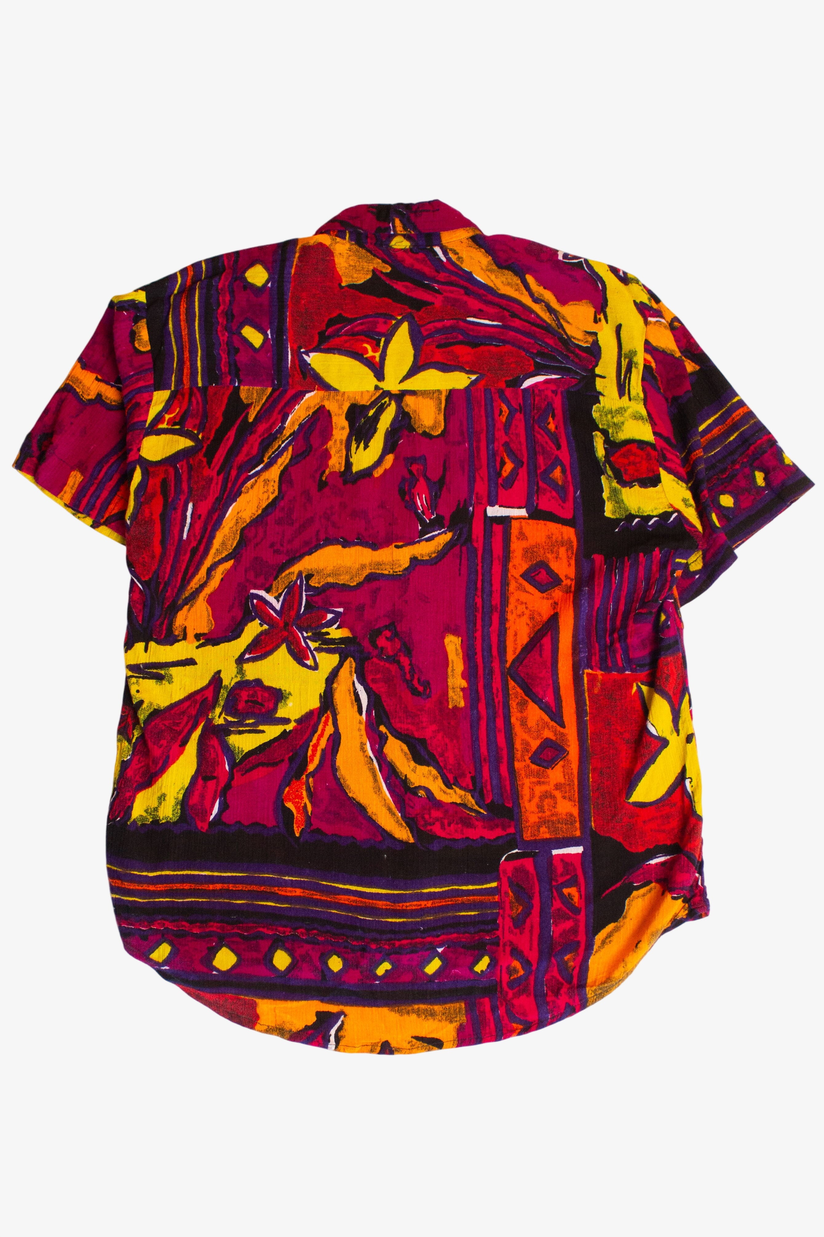 Vintage Beaded Watercolor Floral Button Up Shirt (1990s)