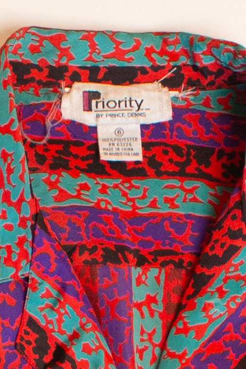 Vintage Red Splotch Stripe Button Up Shirt (1980s)