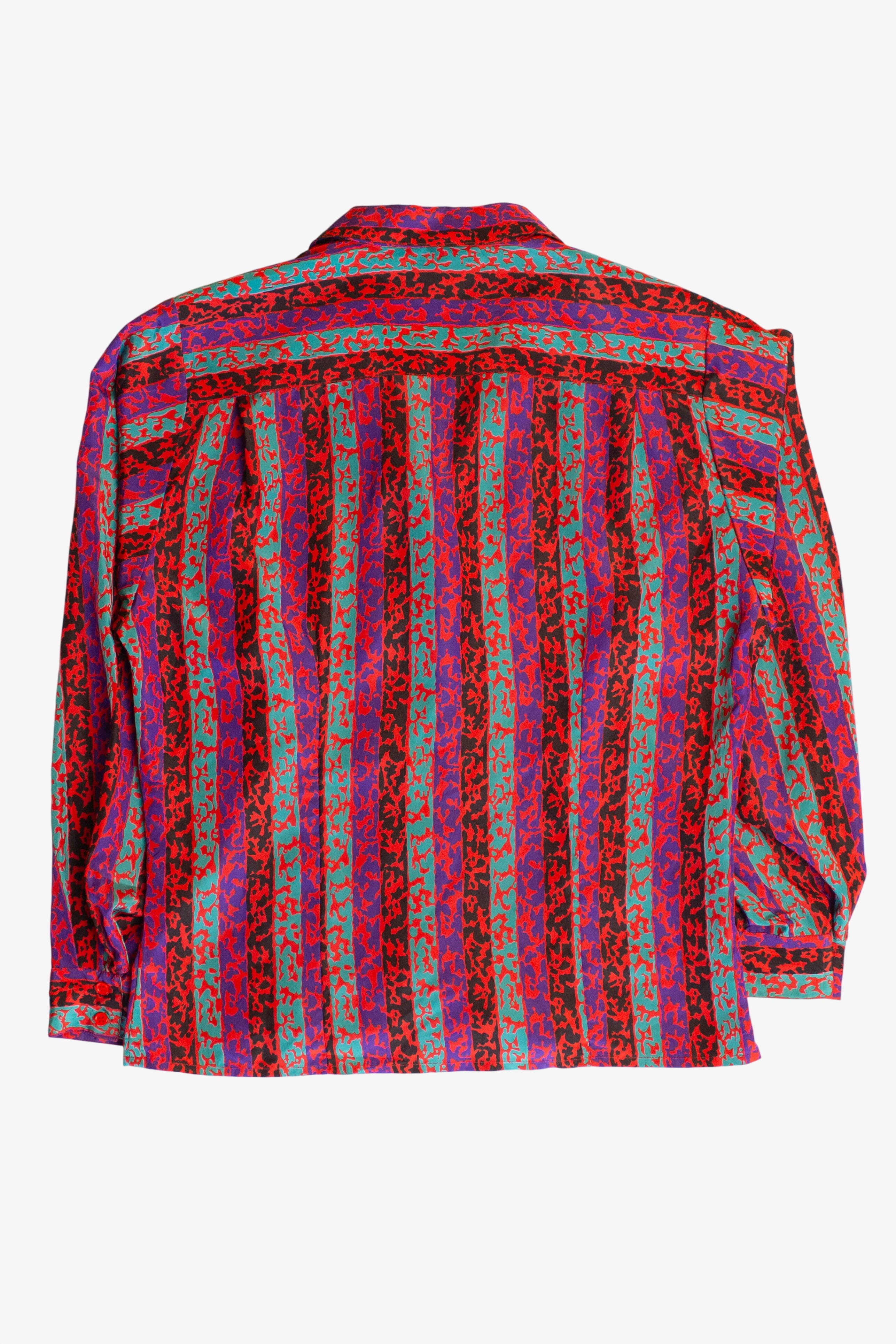 Vintage Red Splotch Stripe Button Up Shirt (1980s)