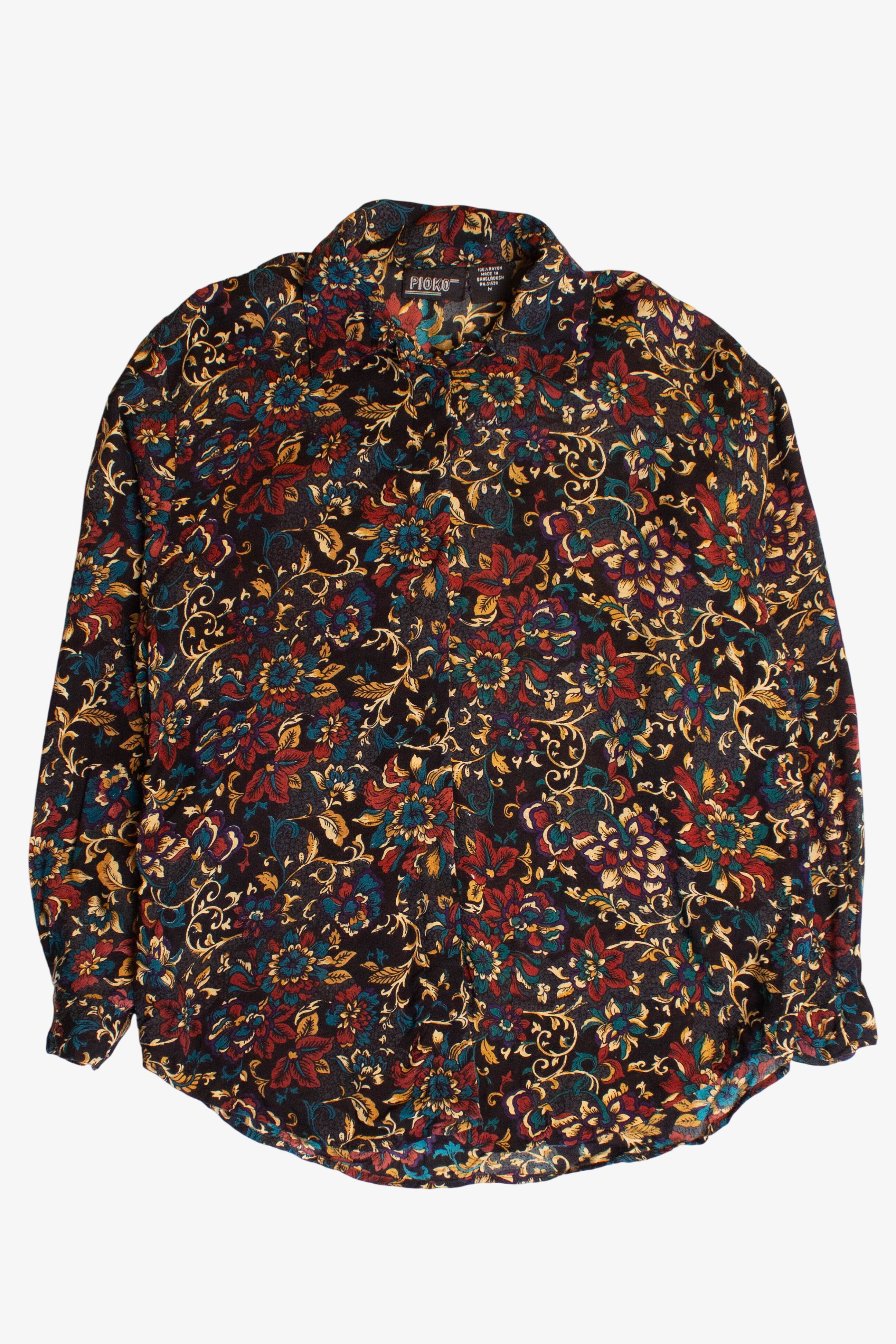 Vintage Pioko Floral Button Up Shirt (1990s)