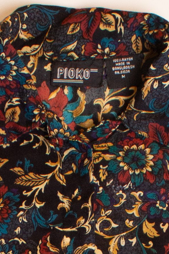 Vintage Pioko Floral Button Up Shirt (1990s)