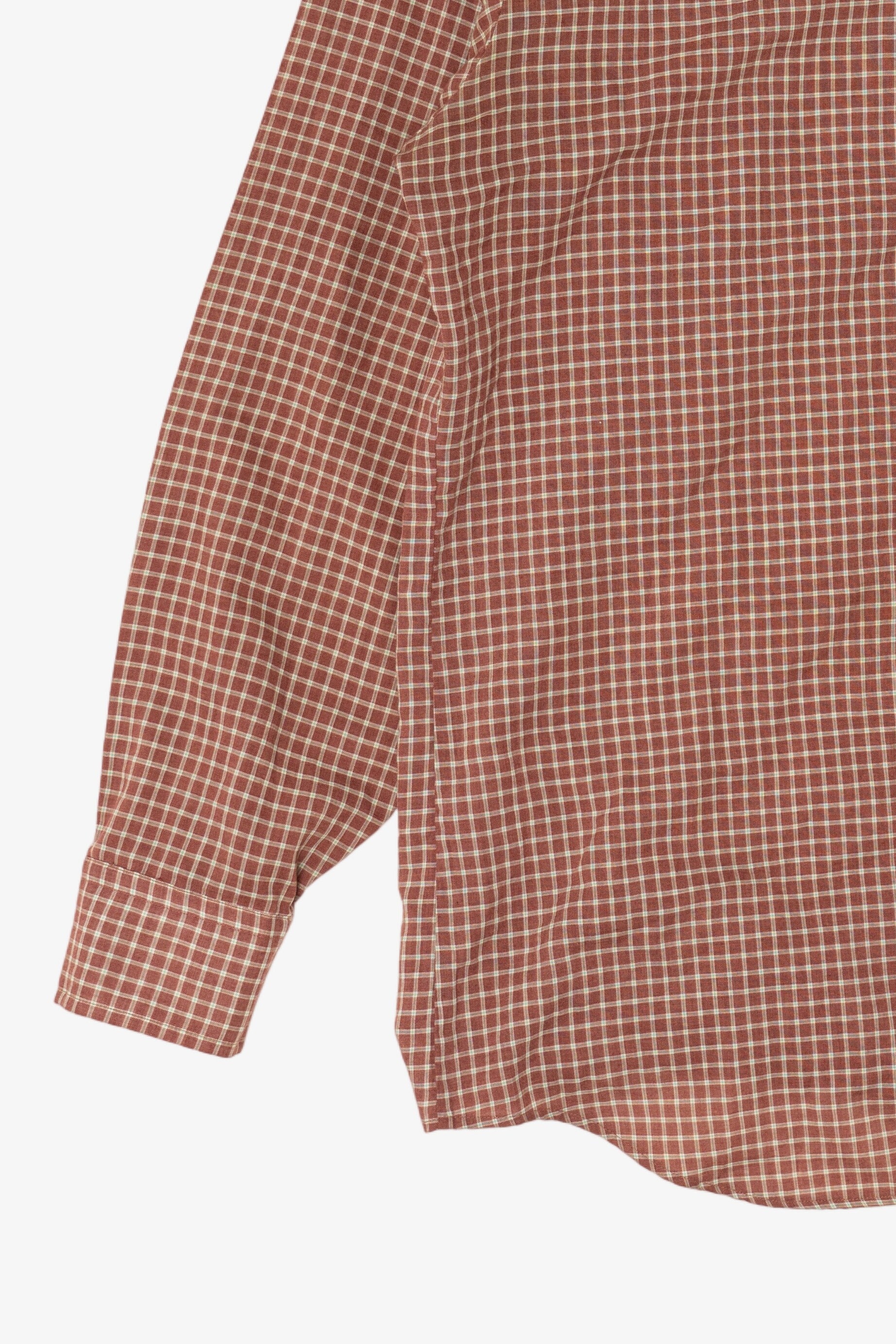 Vintage Rust Plaid Kingsport Button Up Shirt (1970s)