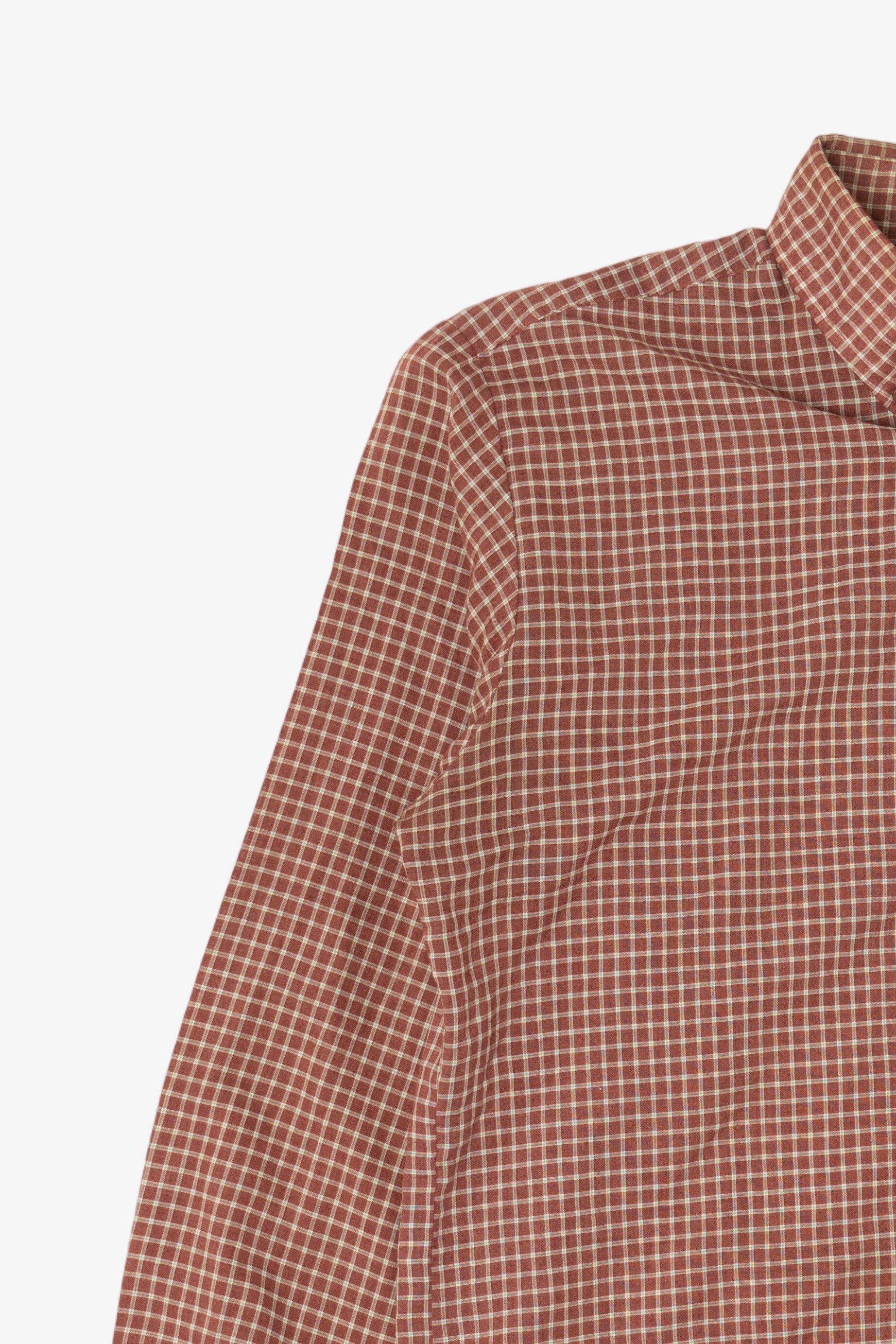 Vintage Rust Plaid Kingsport Button Up Shirt (1970s)