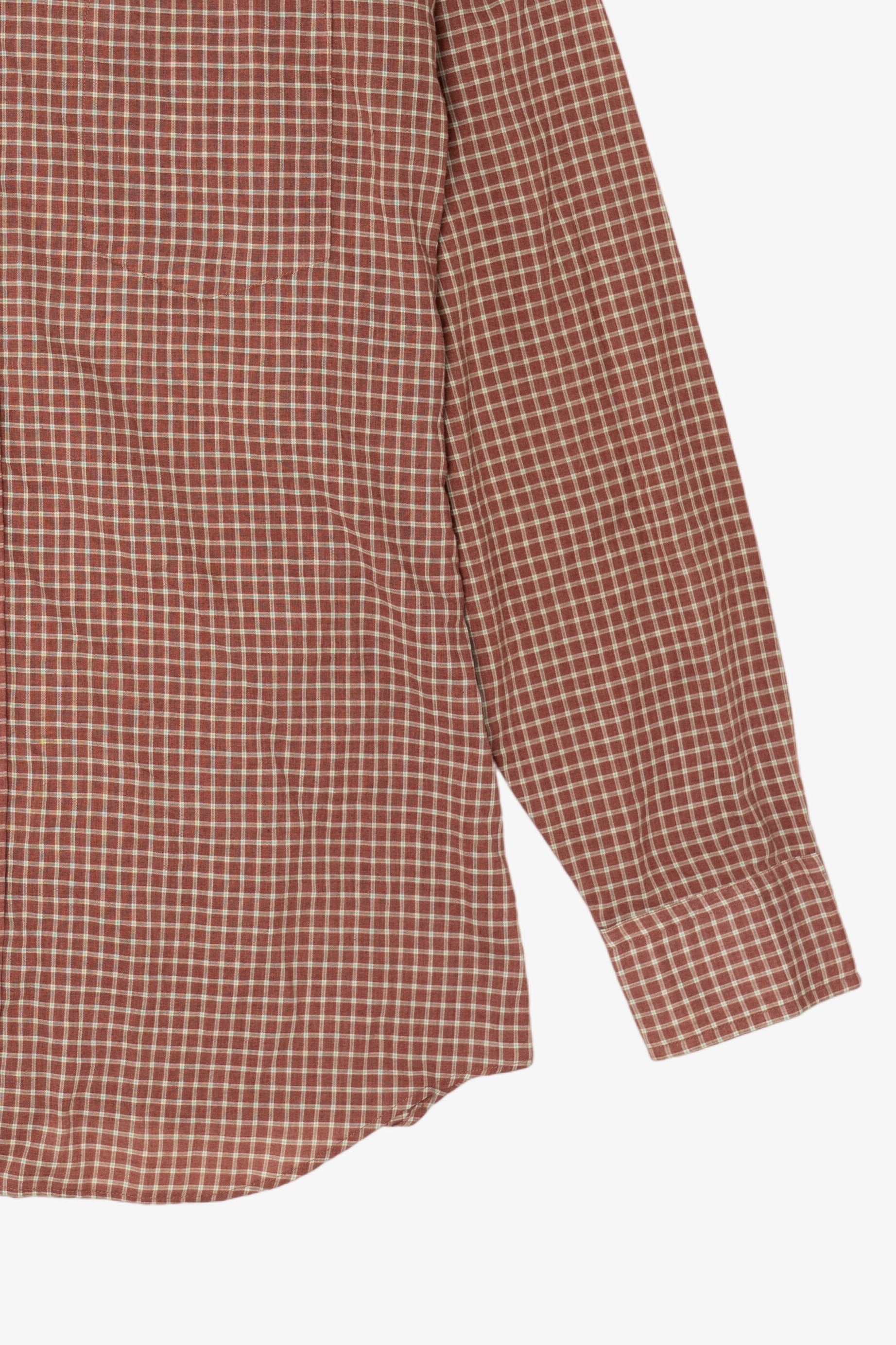 Vintage Rust Plaid Kingsport Button Up Shirt (1970s)