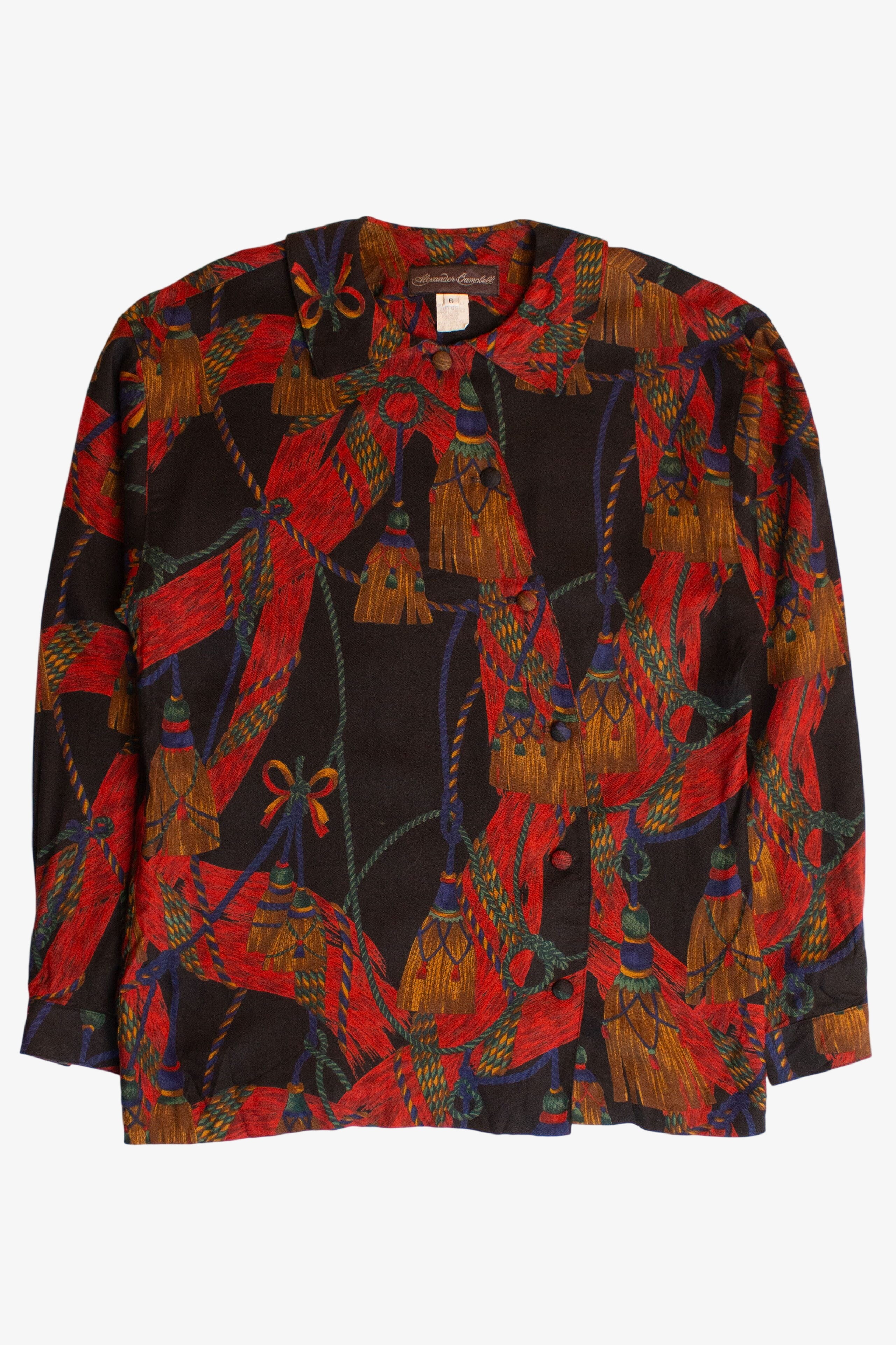 Vintage Tassels Asymmetrical Button Up Shirt (1980s)