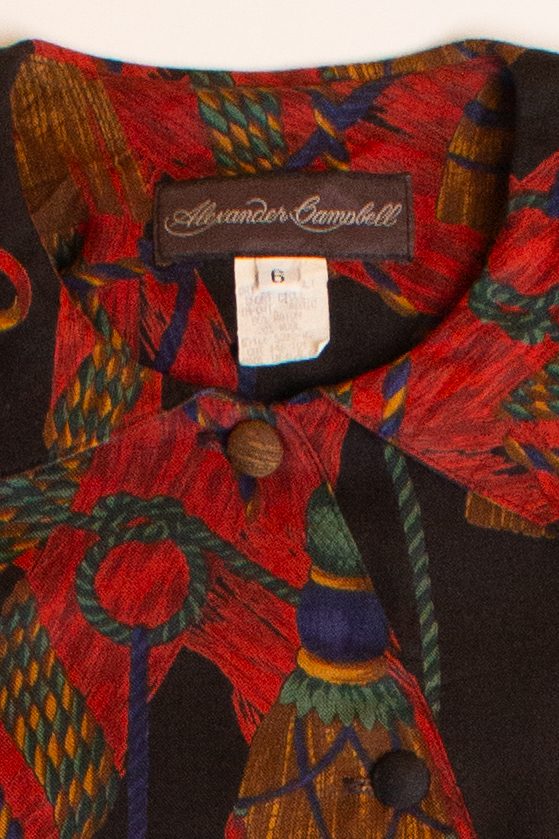 Vintage Tassels Asymmetrical Button Up Shirt (1980s)