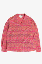 Vintage Pink Floral Stripe Button Up Shirt (1990s)