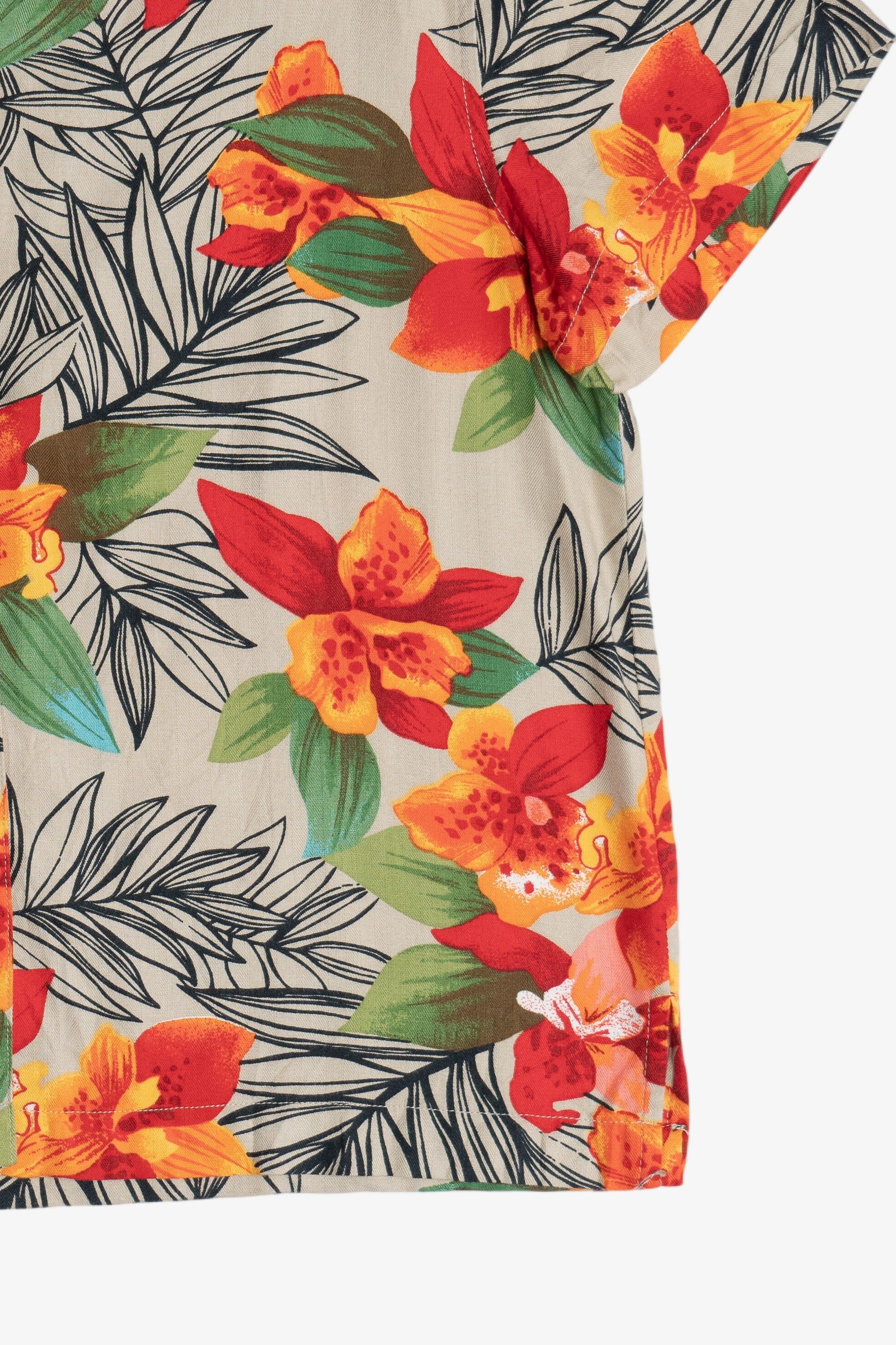 Vintage White Stag Hibiscus Hawaiian Button Up (1990s)