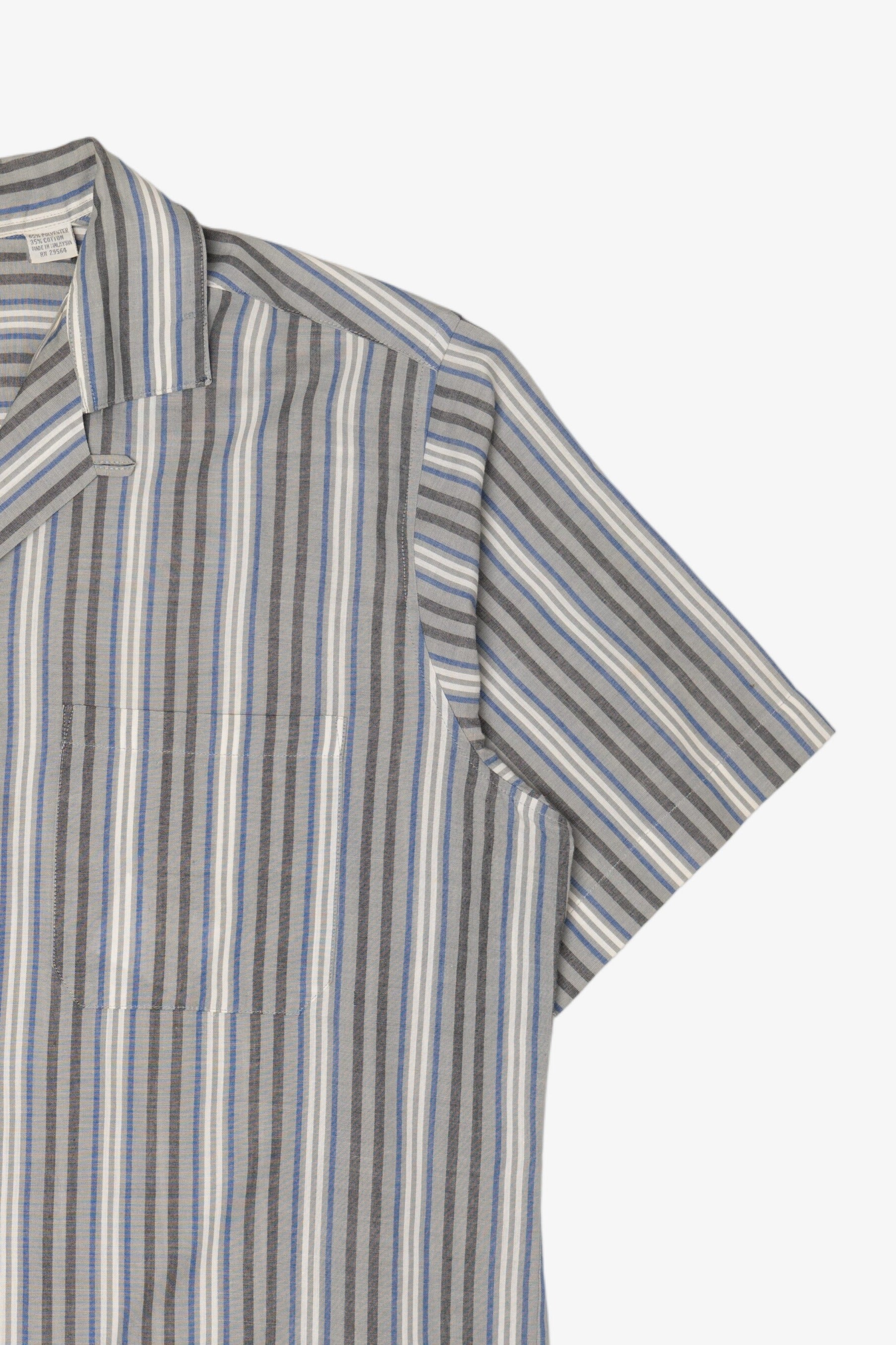 Vintage Light Gray Striped Sahara Club Button Up Shirt (1980s)