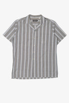 Vintage Light Gray Striped Sahara Club Button Up Shirt (1980s)