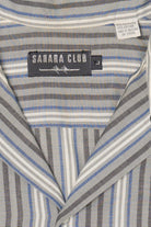 Vintage Light Gray Striped Sahara Club Button Up Shirt (1980s)