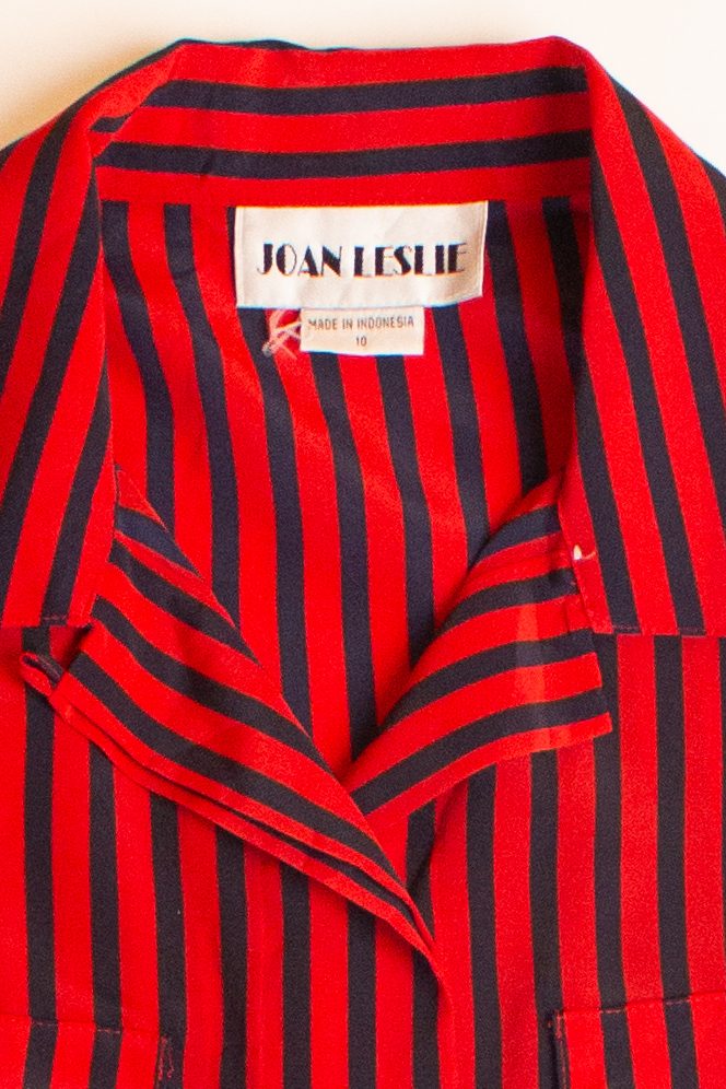 Vintage Joan Leslie Striped Button Up Shirt (1980s)