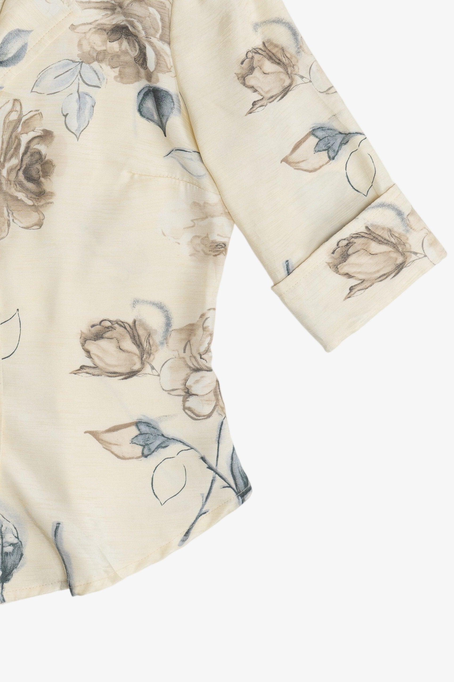 Vintage La Belle 3/4 Sleeve Silky Button Up Shirt (1990s)