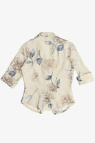 Vintage La Belle 3/4 Sleeve Silky Button Up Shirt (1990s)