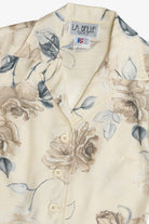 Vintage La Belle 3/4 Sleeve Silky Button Up Shirt (1990s)