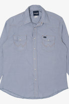 Vintage Light Blue Wrangler Cowboy Cut Snap Button Shirt (1990s)