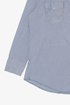 Vintage Light Blue Wrangler Cowboy Cut Snap Button Shirt (1990s)