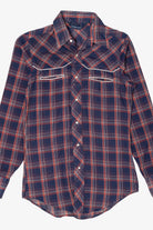 Vintage Navy Blue Plaid Career Club Button Up Shirt (1980s)