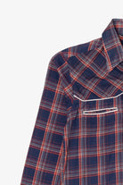Vintage Navy Blue Plaid Career Club Button Up Shirt (1980s)