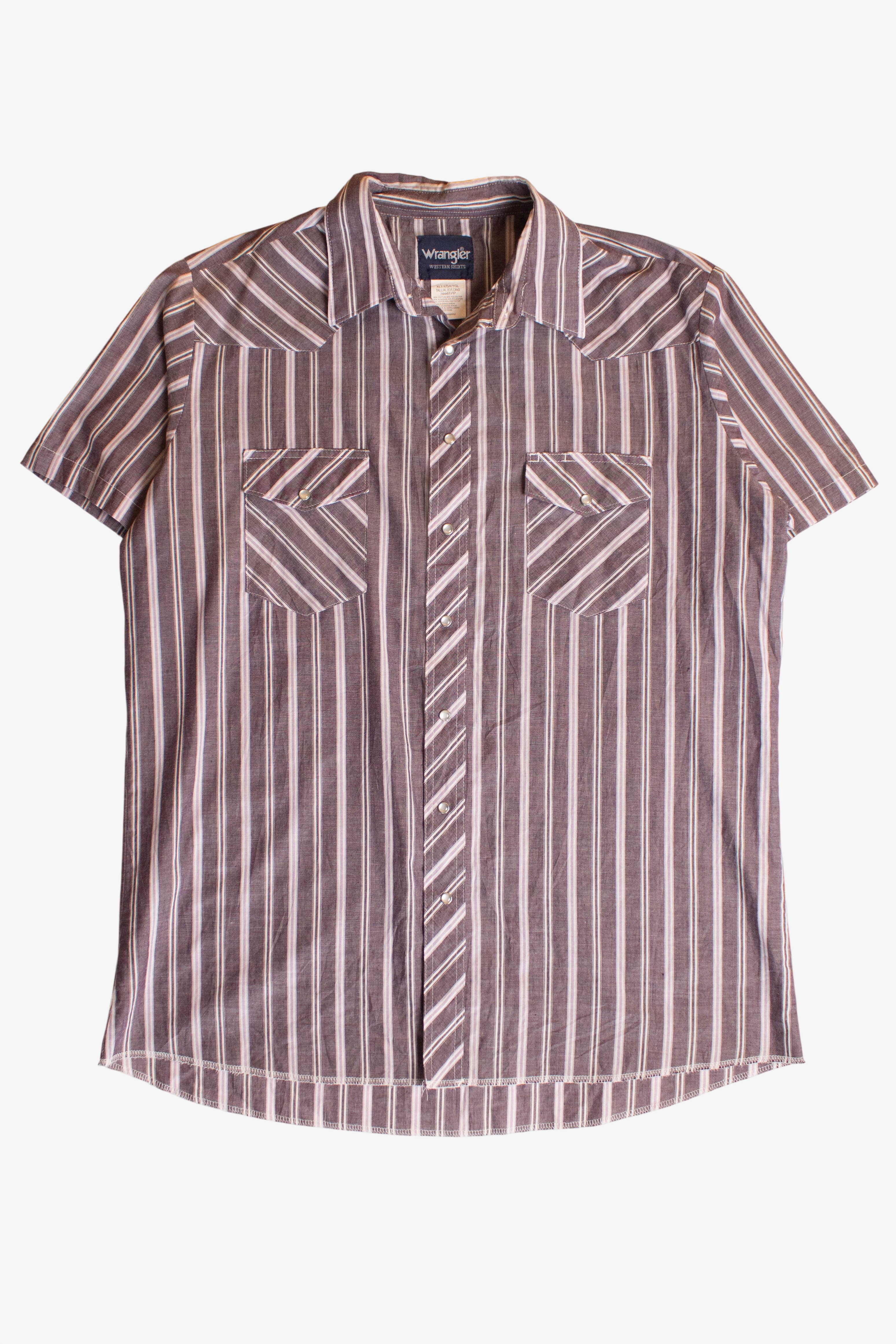 Vintage Wrangler Striped Short Sleeve Button Up Shirt (1990s)